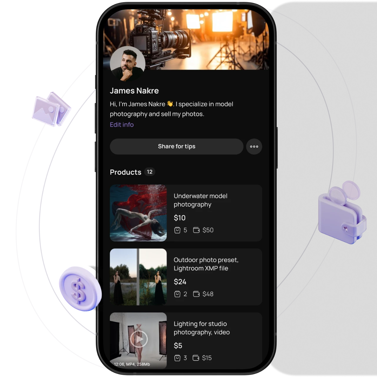 Creator page